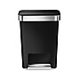 simplehuman Indoor Step Trash Can, Black Plastic, 12 Gal. (CW1385)~#|#~sp42717032_sc7