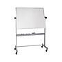 Best-Rite Double Sided Magnetic Porcelain Mobile Dry-Erase Whiteboard, Easel, Anodized Aluminum Frame, 6' x 4' (668AG-DD)~#|#~sp42717337_sc7