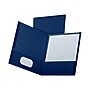 Oxford Linen Twin Pocket Portfolio Folders, Navy, 25/Box (OXF 53443)~#|#~sp42717776_sc7