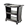 Rubbermaid 9T68 Executive 3-Shelf Polypropylene Mobile Serving Cart with Swivel Wheels, Black (FG9T6800BLA)~#|#~sp42718175_sc7