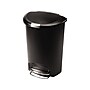 simplehuman Plastic Indoor Step Trash Can with Lid, 13 Gallons, Black (CW1355)~#|#~sp42719017_sc7
