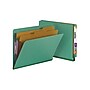 Smead End Tab Pressboard Classification Folders with SafeSHIELD Fasteners, Letter Size, Green, 10/Box (26785)~#|#~sp42803779_sc7