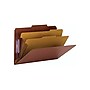 Smead SafeSHIELD 60% Recycled Heavy Duty Pressboard Classification Folder, 2-Dividers, 2" Expansion, Legal Size, Red, 10/Box~#|#~sp42803934_sc7