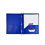 JAM Paper POP 2-Pocket Plastic Folders with Fastener, Deep Blue, 96/Carton (313525335)~#|#~sp43802267_sc7