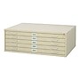 Safco 5-Drawer Flat File Cabinet, Lockable, 16.5"H x 53.5"W x 41.5"D, Tropic Sand (4998TSR)~#|#~sp43803174_sc7