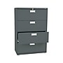 HON Brigade 600 Series 4-Drawer Lateral File Cabinet, Locking, Letter/Legal, Charcoal, 36"W (H684.L.S)~#|#~sp43803542_sc7