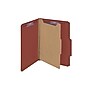 Smead Pressboard Classification Folders, 2" Expansion, Letter Size, 1 Divider, Red, 10/Box (13775)~#|#~sp43804302_sc7