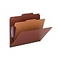 Smead Pressboard Classification Folders, 2" Expansion, Letter Size, 1 Divider, Red, 10/Box (13775)~#|#~sp43804504_sc7