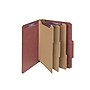 Smead SafeSHIELD 60% Recycled Heavy Duty Pressboard Classification Folder, 3-Dividers, 3" Expansion, Letter Size, Red, 10/Box~#|#~sp43804520_sc7