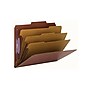 Smead SafeSHIELD 60% Recycled Heavy Duty Pressboard Classification Folder, 3-Dividers, 3" Expansion, Letter Size, Red, 10/Box~#|#~sp43804523_sc7