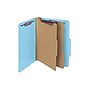Smead Pressboard Classification Folders with SafeSHIELD Fasteners, 2" Expansion, Letter Size, 2 Dividers, Blue, 10/Box  (14030)~#|#~sp43812420_sc7