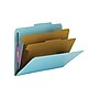 Smead Pressboard Classification Folders with SafeSHIELD Fasteners, 2" Expansion, Letter Size, 2 Dividers, Blue, 10/Box  (14030)~#|#~sp43812424_sc7