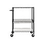 Alera 3-Shelf Wire Mobile Utility Cart with Lockable Wheels, Black (ALESW543018BA)~#|#~sp43813082_sc7