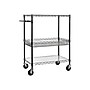 Alera 3-Shelf Wire Mobile Utility Cart with Lockable Wheels, Black (ALESW543018BA)~#|#~sp43813083_sc7