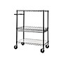 Alera 3-Shelf Wire Mobile Utility Cart with Lockable Wheels, Black (ALESW543018BA)~#|#~sp43813084_sc7