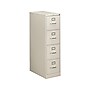 HON 310 Series 4-Drawer Vertical File Cabinet, Letter Size, Lockable, 52"H x 15"W x 26.5"D, Light Gray  (HON314PQ)~#|#~sp43813135_sc7