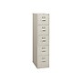 HON 310 Series 5-Drawer Vertical File Cabinet, Letter Size, Lockable, 60"H x 15"W x 26.5"D, Light Gray (HON315PQ)~#|#~sp43813143_sc7