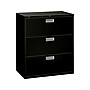 HON Brigade 600 Series 3-Drawer Lateral File Cabinet, Locking, Letter/Legal, Black, 36"W (H683.L.P)~#|#~sp43813177_sc7