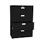 HON Brigade 600 Series 4-Drawer Lateral File Cabinet, Letter/Legal Size, Lockable, 52"H x 36"W x 18"D, Black (HON684LP)~#|#~sp43813185_sc7