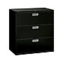 HON Brigade 600 Series 3-Drawer Lateral File Cabinet, Locking, Letter/Legal, Black, 42"W (H693.L.P)~#|#~sp43813192_sc7