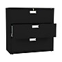 HON Brigade 600 Series 3-Drawer Lateral File Cabinet, Locking, Letter/Legal, Black, 42"W (H693.L.P)~#|#~sp43813193_sc7