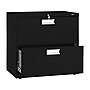 HON Brigade 600 Series 2-Drawer Lateral File Cabinet, Locking, Letter/Legal, Black, 30"W (H672.L.P)~#|#~sp43813204_sc7