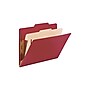 Smead Card Stock Classification Folders, 2" Expansion, Letter Size, 1 Divider, Red, 10/Box (13703)~#|#~sp43813920_sc7