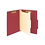 Smead Card Stock Classification Folders, 2" Expansion, Letter Size, 1 Divider, Red, 10/Box (13703)~#|#~sp43813921_sc7