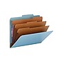 Smead Pressboard Classification Folders with SafeSHIELD Fasteners, 3" Expansion, Letter Size, 3 Dividers, Blue, 10/Box (14094)~#|#~sp43813971_sc7