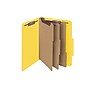Smead SafeSHIELD 50% Recycled Heavy Duty Pressboard Classification Folder, 3-Dividers, 3" Expansion, Letter Size, Yellow, 10/Box~#|#~sp43813992_sc7