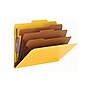 Smead SafeSHIELD 50% Recycled Heavy Duty Pressboard Classification Folder, 3-Dividers, 3" Expansion, Letter Size, Yellow, 10/Box~#|#~sp43813993_sc7