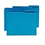 Staples Guide-Height Reinforced File Folders, 3-Tab, Letter Size, Blue, 100/Box (18322)~#|#~sp43814037_sc7