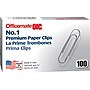 Officemate Premium Paper Clips, #1, Silver, 100/Box, 10 Boxes/Pack (99916)~#|#~sp43814073_sc7