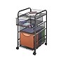 Safco Onyx Mesh Mobile File Cart with Lockable Wheels, Black (5213BL)~#|#~sp43814129_sc7