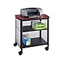 Safco Impromptu 2-Shelf Metal Mobile Printer Stand with Lockable Wheels, Black/Cherry (1857BL)~#|#~sp43814903_sc7