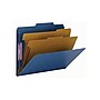 Smead Classification Folders with SafeSHIELD Fasteners, 2" Expansion, Letter Size, 2 Dividers, Dark Blue, 10/Box  (14032)~#|#~sp43815159_sc7