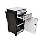 Luxor 4-Shelf Wood Mobile File Cart with Lockable Wheels, Black/Gray (WPSDD3)~#|#~sp43832338_sc7