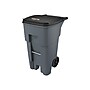 Rubbermaid BRUTE Rollout Plastic Outdoor Trash Can, 65 Gallon, Gray (FG9W2100GRAY)~#|#~sp44342837_sc7
