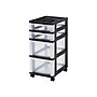 Iris 4 Drawers Storage Cart, Black/Clear (116827)~#|#~sp44343233_sc7