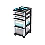 Iris 4 Drawers Storage Cart, Black/Clear (116827)~#|#~sp44343234_sc7