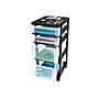 Iris 4 Drawers Storage Cart, Black/Clear (116827)~#|#~sp44343238_sc7