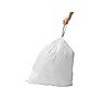 simplehuman Code N 13 Gallon Trash Bag, 22.8" x 31.5", Low Density, 30 mic, White, 200 Bags/Box (CW0275)~#|#~sp44343722_sc7