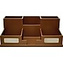 Victor Technology 6 Compartment Wood Compartment Storage with Smart Phone Holder, Mocha Brown (B9525)~#|#~sp44850535_sc7