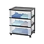 Iris 3-Drawer Durable Storage Cart, Black/Clear (53182)~#|#~sp44851168_sc7