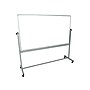 Luxor Steel Mobile Dry-Erase Whiteboard, Aluminum Frame, 40"H x 72"W (MB7240WW)~#|#~sp44851731_sc7