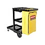 Rubbermaid Janitorial 3-Shelf Cleaning Cart with Bag (FG617388BLA)~#|#~sp44852229_sc7