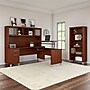 Bush Furniture Somerset 72"W 3 Position Sit to Stand L Shaped Desk with Hutch and Bookcase, Hansen Cherry (SET017HC)~#|#~sp45060374_sc7