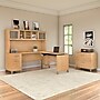 Bush Furniture Somerset 72"W 3 Position Sit to Stand L Shaped Desk with Hutch and File Cabinet, Maple Cross (SET016MC)~#|#~sp45060417_sc7