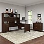 Bush Furniture Somerset 72"W 3 Position Sit to Stand L Shaped Desk with Hutch and File Cabinet, Mocha Cherry (SET016MR)~#|#~sp45060443_sc7