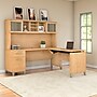 Bush Furniture Somerset 72"W 3 Position Sit to Stand L Shaped Desk with Hutch, Maple Cross (SET015MC)~#|#~sp45060457_sc7